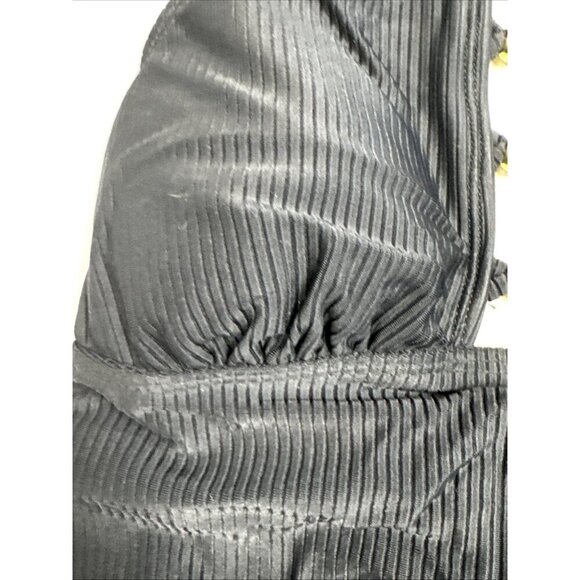 Salt + Cove Junior XS Ribbed Plunge Halter Tankini Top Black NWT 9401 - Picture 4 of 16